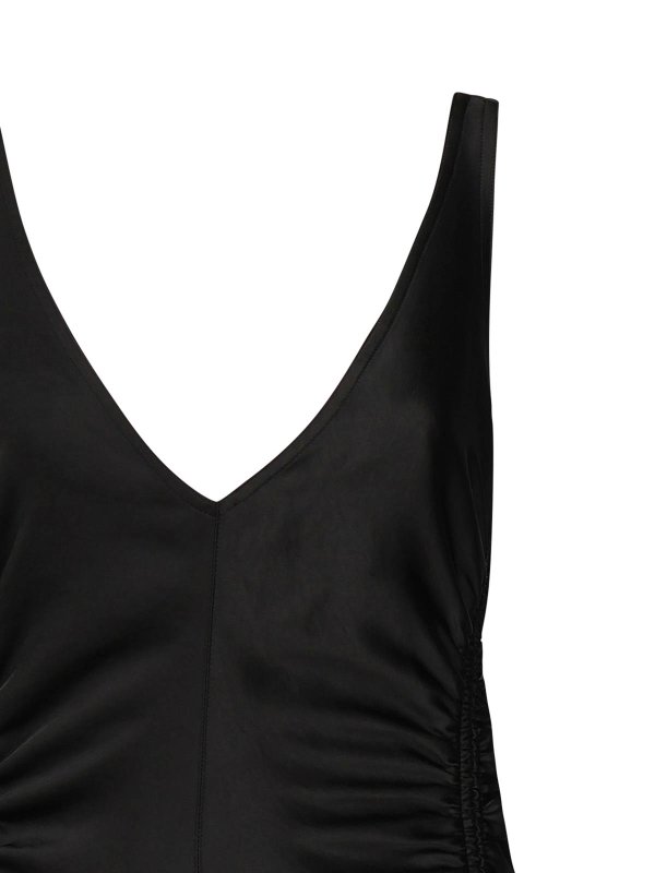 Sportmax Long Satin Dress - Black - Women | 25122210426E15