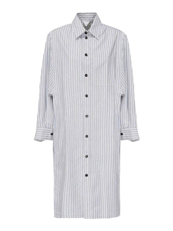 BOTTEGA VENETA: ニーレングスドレス - 膝丈ドレス - ブルー