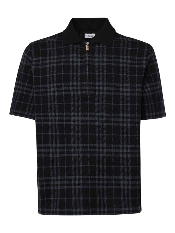 BURBERRY: polo shirts - Stretch Cotton Blend Polo Shirt Check