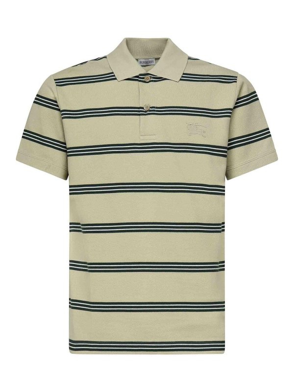 BURBERRY: polo shirts - Striped Cotton Polo