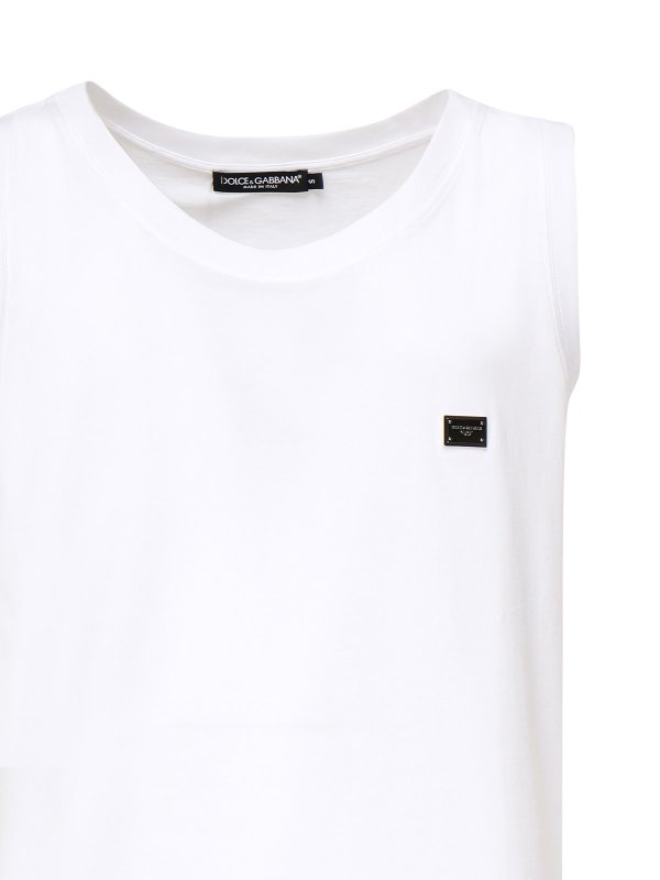 The Best Shops DOLCE & GABBANA: Tops & Tank tops - Oversized Tank Top With Logo Plaque