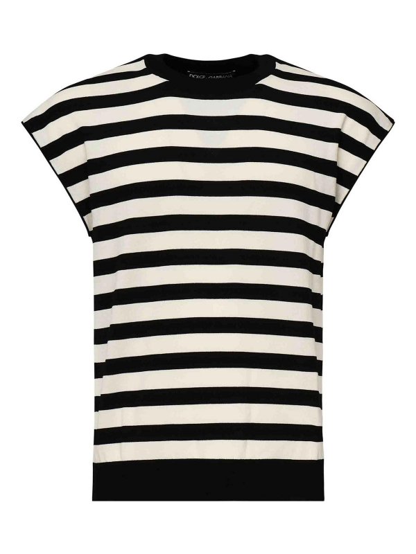 DOLCE & GABBANA: t-shirts - T-Shirt Kimono In Striped Knit