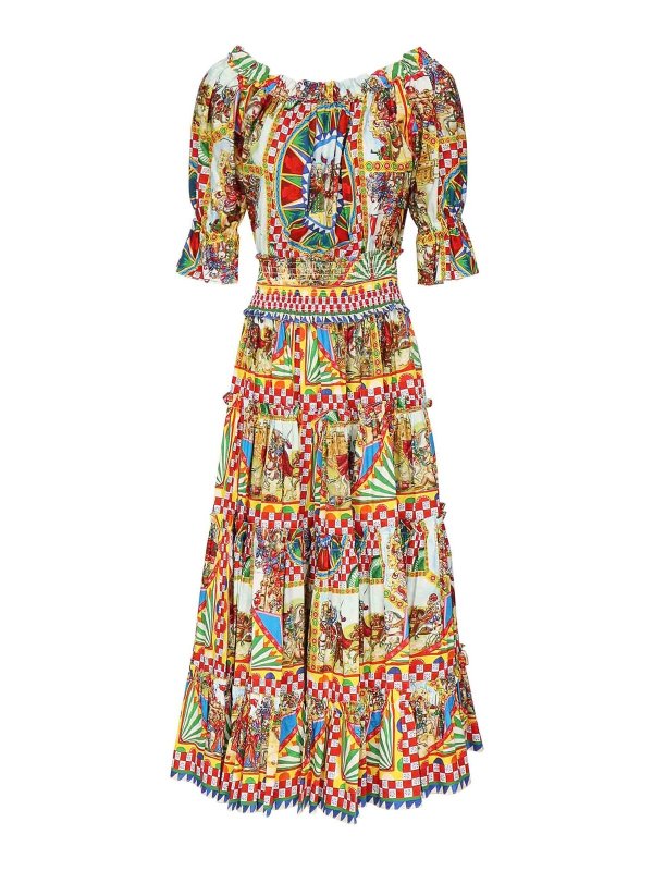 DOLCE & GABBANA: ニーレングスドレス - 膝丈ドレス - マルチカラー