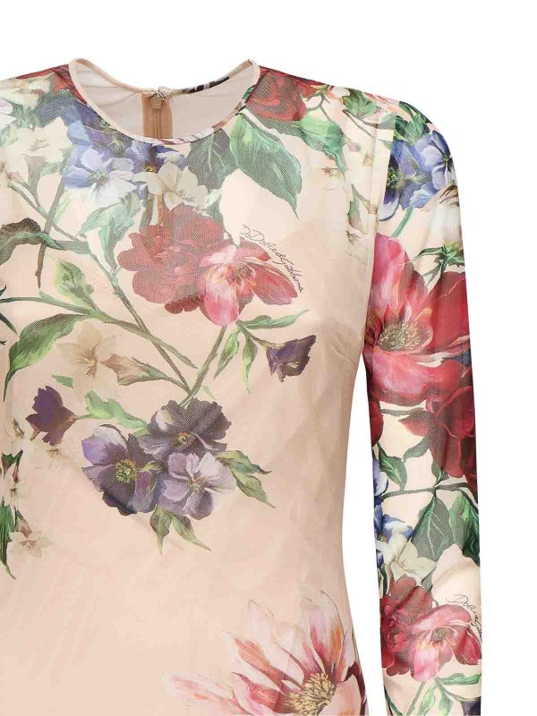 【関税&送料込】Dolce & Gabbana Longuette Dress With Floral Dolce & Gabbana Longuette Dress With Flower Print