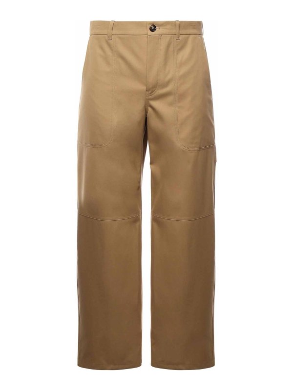 LOEWE: casual trousers - Cotton And Silk Cargo Pants