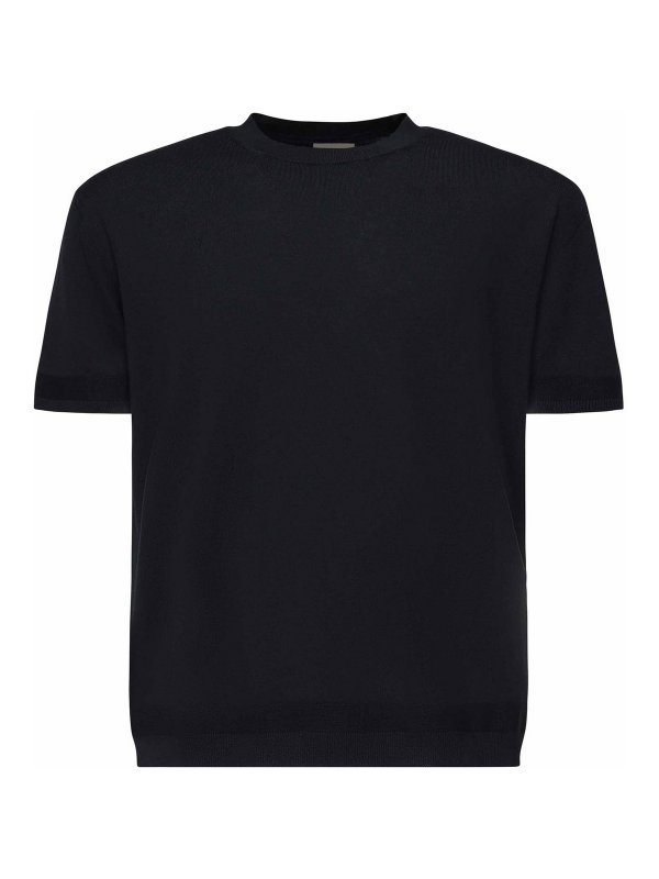 MONCLER: t-shirts - Cotton And Silk Knit T-Shirt