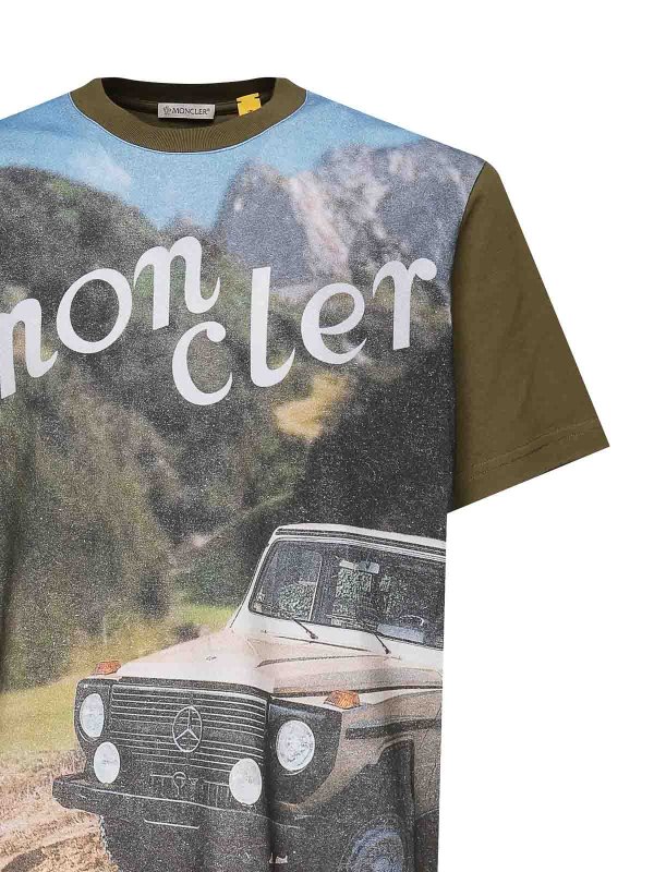 The Best Shops MONCLER: T-shirts - T-Shirt - Hellblau