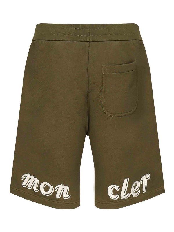 MONCLER: pantaloni shorts online - Pantaloncini di cotone con logo