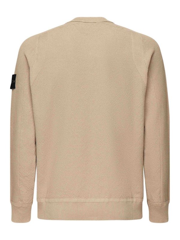 STONE ISLAND: Strickpullover mit Rundhalsausschnitt online - Rundhalspullover - Beige