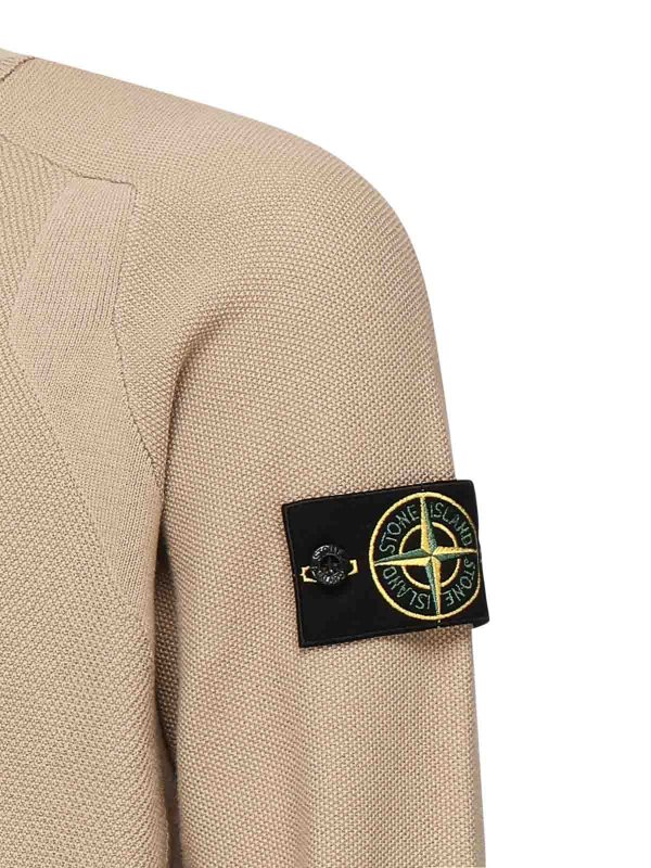 The Best Shops STONE ISLAND: Strickpullover mit Rundhalsausschnitt - Rundhalspullover - Beige
