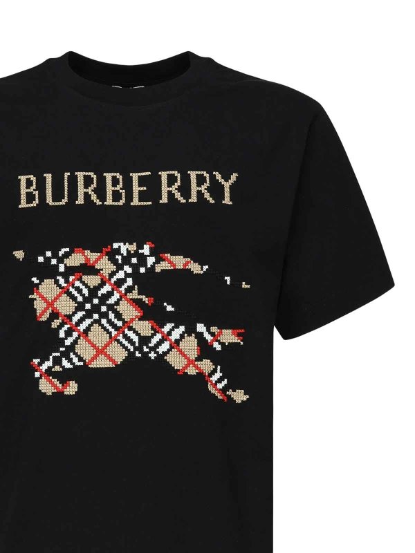 BURBERRY: t-shirts online - T-Shirt With Cross-Stitch Ekd