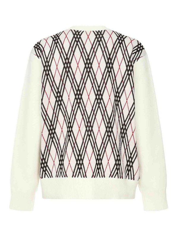 The Best Shops BURBERRY: Strickpullover mit Rundhalsausschnitt - Rundhalspullover - Weiß