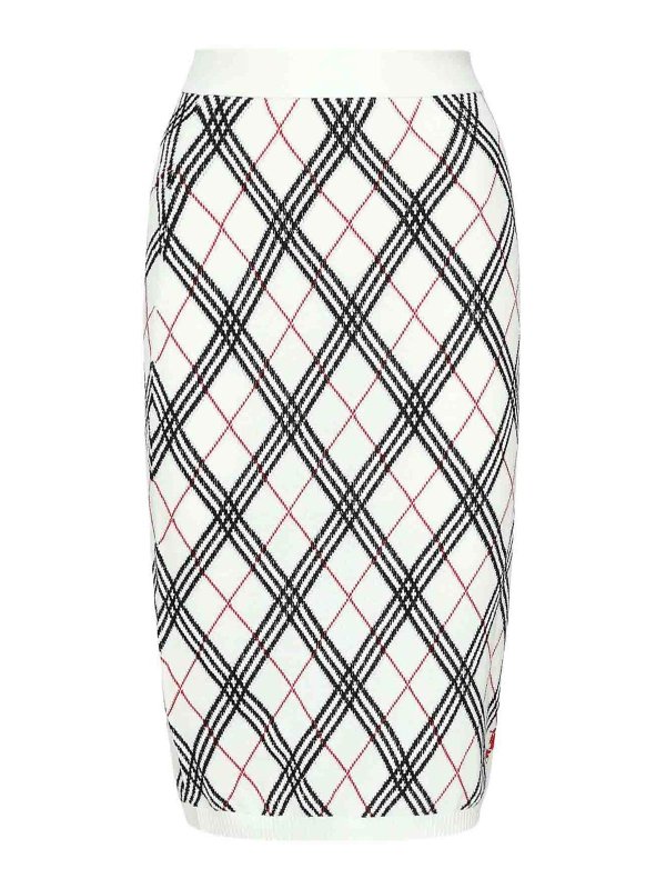 BURBERRY: Knee length skirts & Midi - Argyle Check Midi Skirt