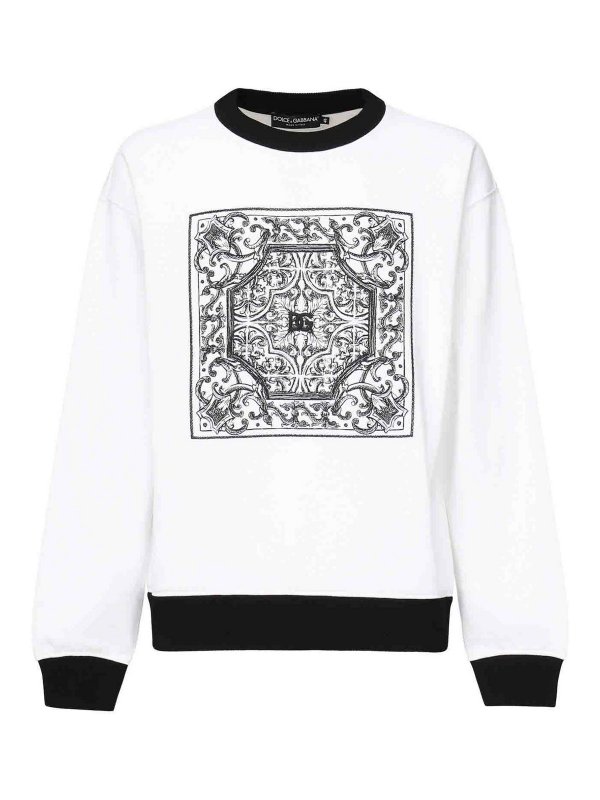 DOLCE & GABBANA: Sudaderas y suéteres - Sudadera - Blanco