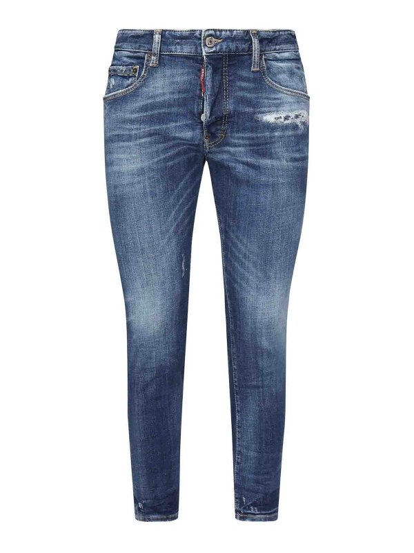 DSQUARED2: bootcut jeans - Distressed Skater Jeans