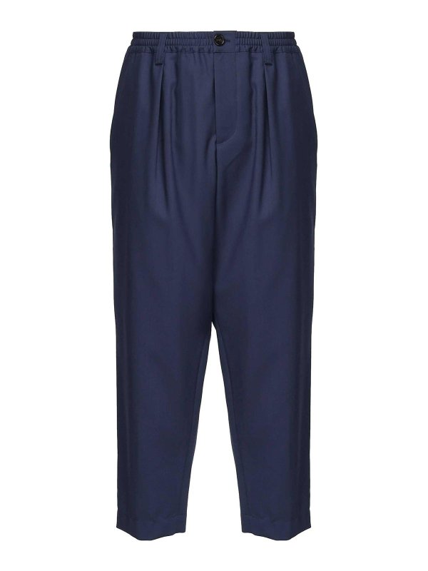 Marni: カジュアルトラウザー - カジュアルパンツ - ブルー