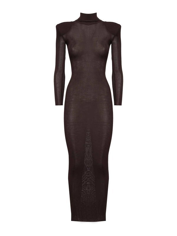 Self Portrait: abiti lunghi - Vestito  lungo in maglia viscosa