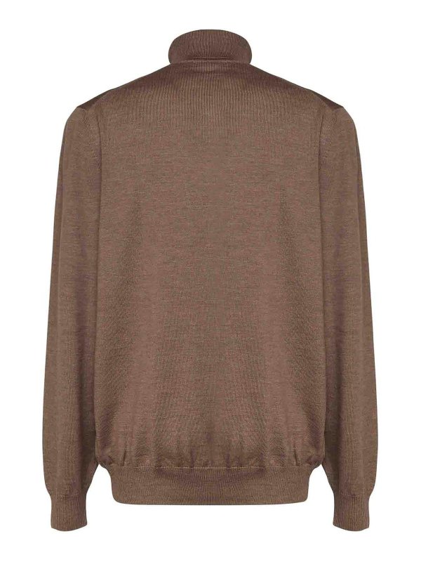 FAY: Strickpullover mit Rundhalsausschnitt online - Rundhalspullover - Beige