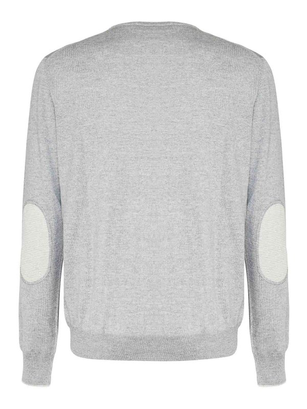 FAY: crew necks online - Sweater With Profile Patches On The Elbows