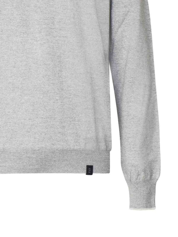 The Best Shops FAY: crew necks - Sweater With Profile Patches On The Elbows
