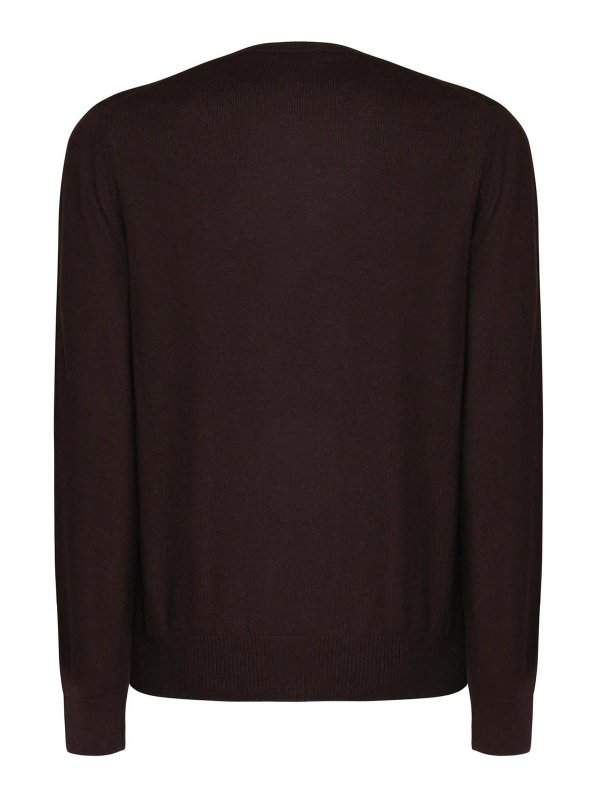 FAY: Suéteres con cuello pico online - Suéter Cuello Redondo - Marrón