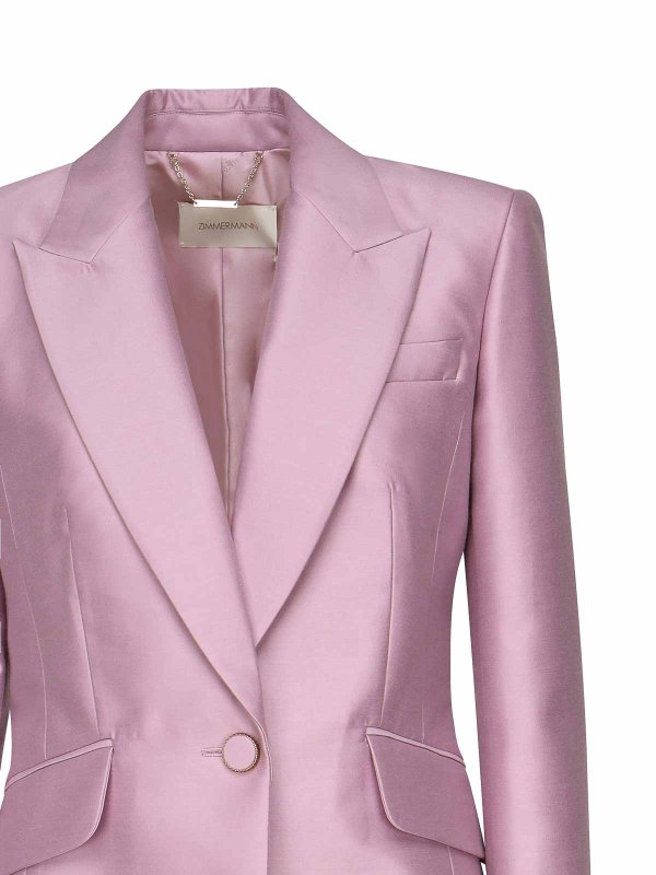 The Best Shops ZIMMERMANN: casual jackets - Single-Breasted Jacket In Wool And Silk
