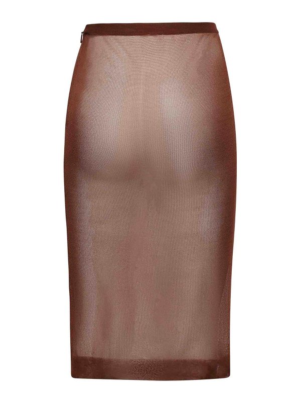 SAINT LAURENT: Knee length skirts & Midi online - Semi-Transparent Midi Skirt