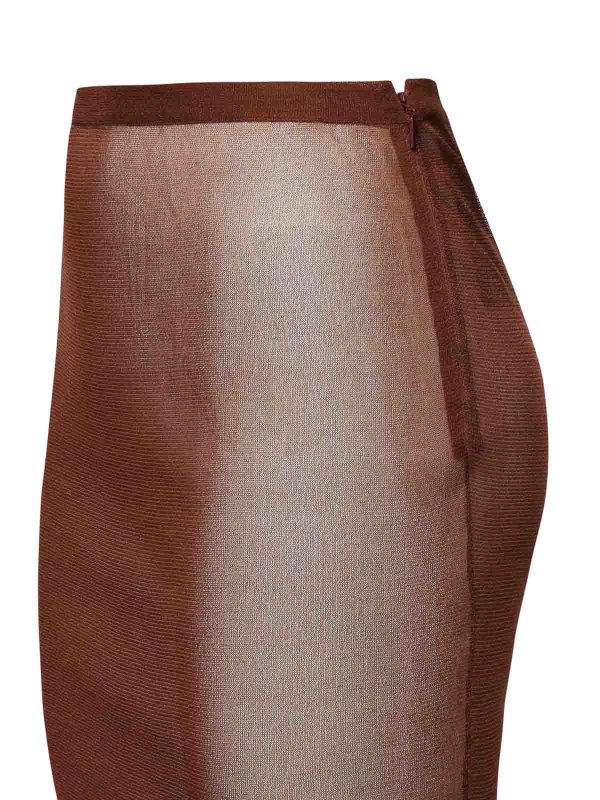 The Best Shops SAINT LAURENT: Knee length skirts & Midi - Semi-Transparent Midi Skirt