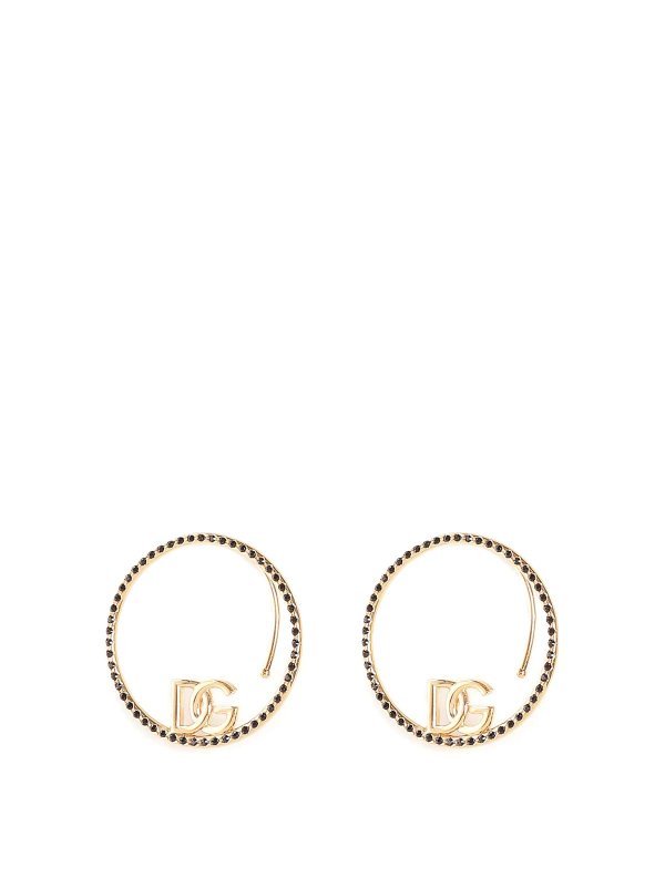 DOLCE & GABBANA: Earrings - Logo And Rhinestone Ear Cuff Earrings
