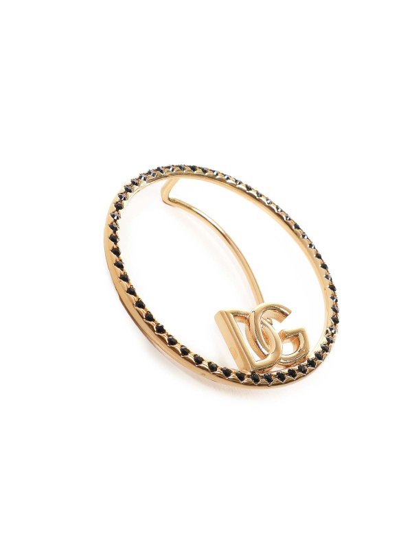 The Best Shops DOLCE & GABBANA: Earrings - Logo And Rhinestone Ear Cuff Earrings