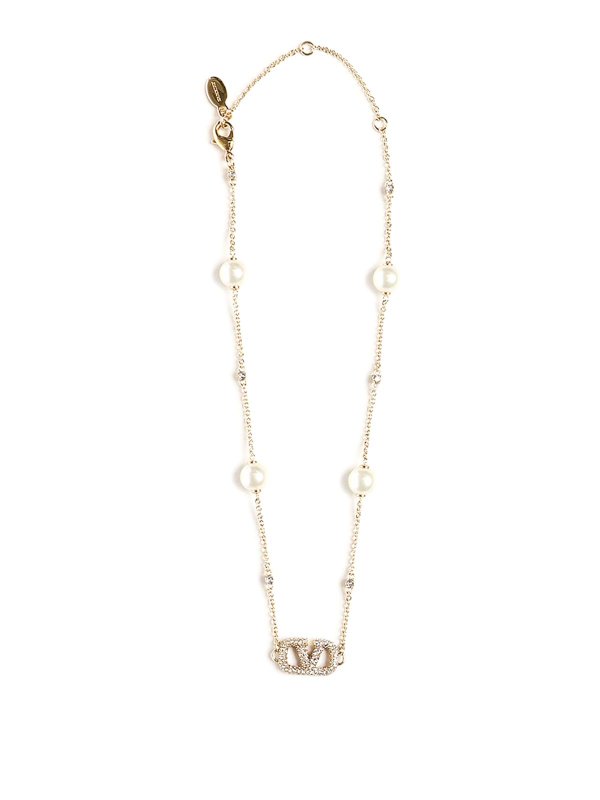 VALENTINO GARAVANI: Necklaces & Chokers - Vlogo Signature Pearl Necklace