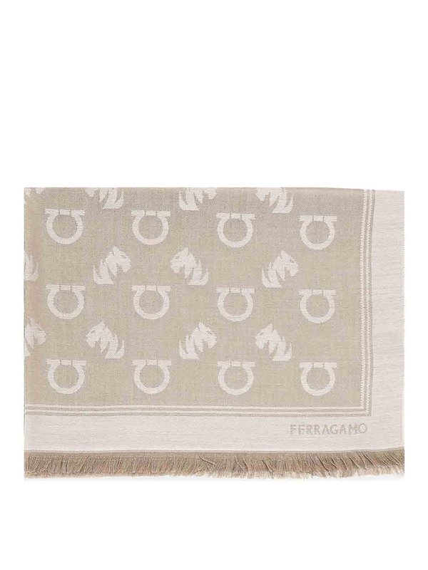 FERRAGAMO: scarves - Gancini Square Stole