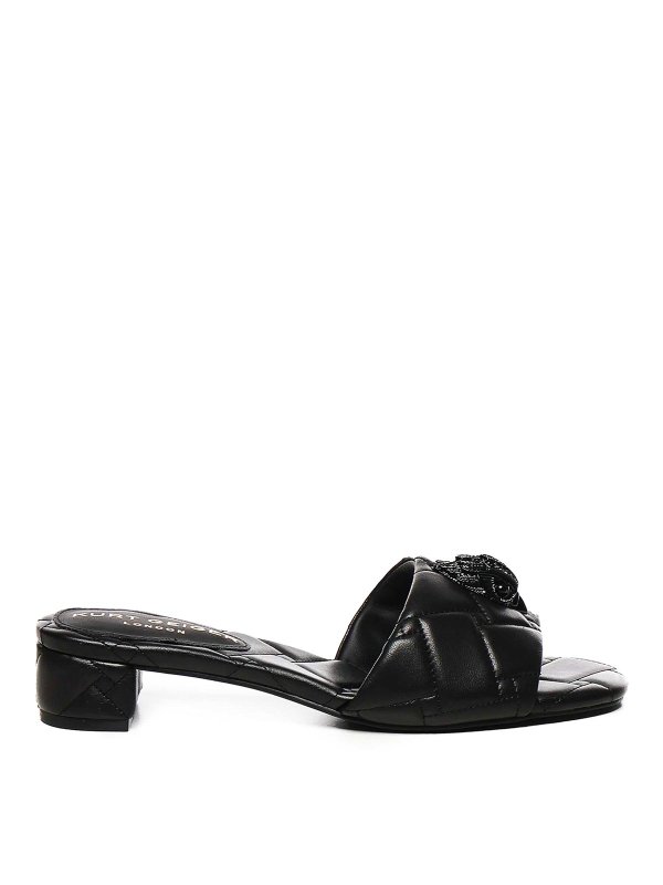 KURT GEIGER: Loafers & Slippers - Slippers In Quilted Leather Kensington
