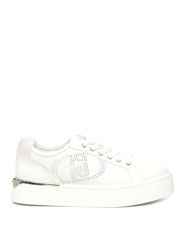 Liu Jo: trainers - Leather Sneakers With Perforated Logo
