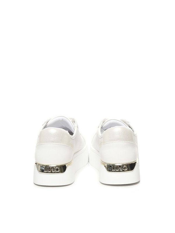 The Best Shops Liu Jo: trainers - Leather Sneakers With Perforated Logo
