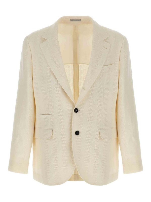 BRUNELLO CUCINELLI: blazers - Operated Stripe Blazer