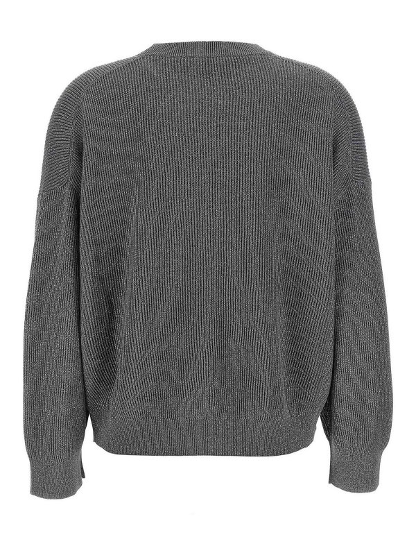 BRUNELLO CUCINELLI: Suéteres con cuello pico online - Suéter Cuello Redondo - Gris