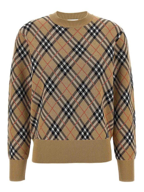 BURBERRY: crew necks - Check Sweater