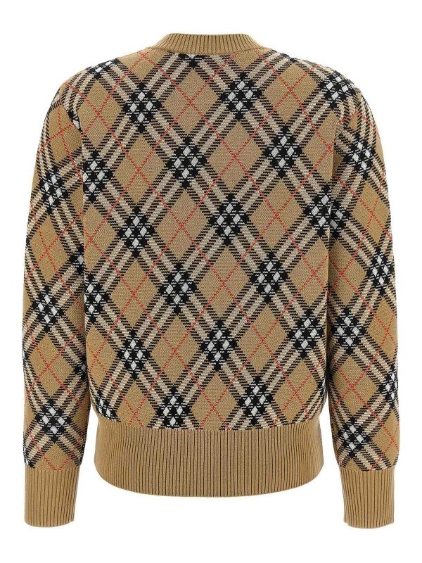 BURBERRY: crew necks online - Check Sweater