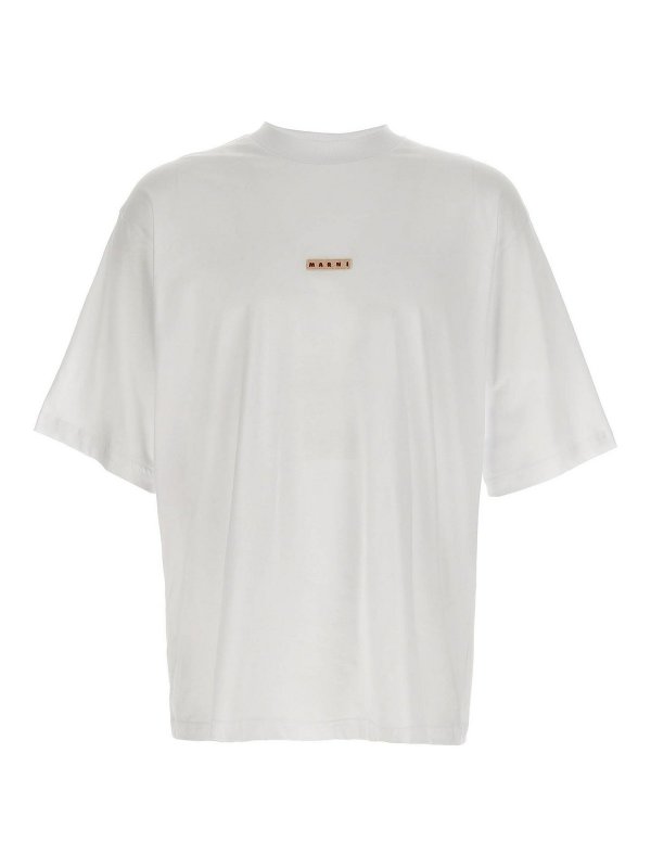 Marni: t-shirts - Logo Patch T-Shirt