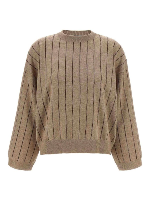 BRUNELLO CUCINELLI: crew necks - Sequin Cashmere Sweater