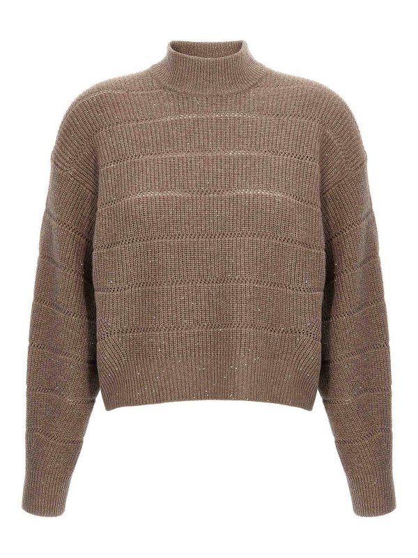 BRUNELLO CUCINELLI: カーディガン - カーディガン - ブラウン