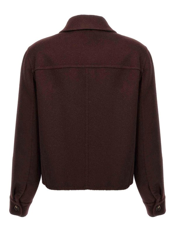 BRUNELLO CUCINELLI: Manteaux courts online - Manteau Court - Rouge Brun