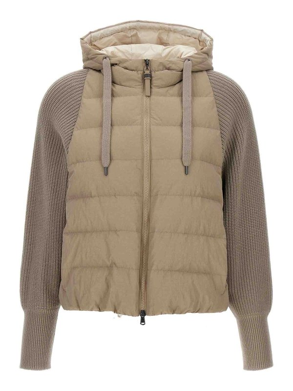 BRUNELLO CUCINELLI: padded jackets - Two-Material Puffer Jacket
