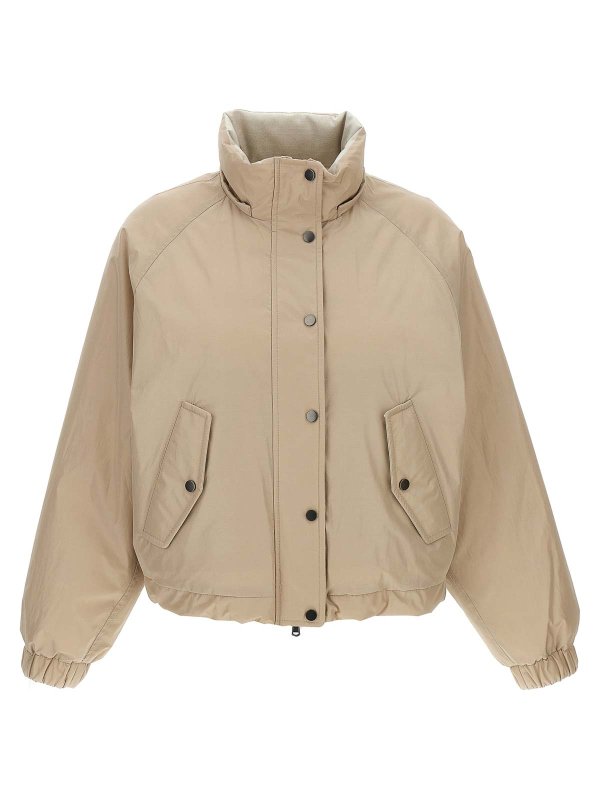 ジャケット BRUNELLO CUCINELLI Women Jackets MG5017829C6037 BEIGE Brunello Cucinelli Cropped Down Jacket - Beige | MG5017835PC6037