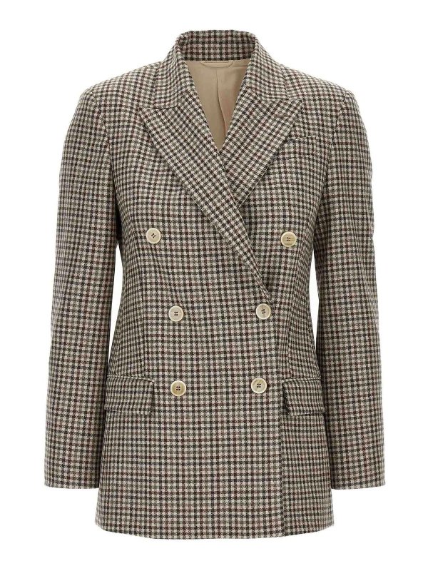 アウターその他 BRUNELLO CUCINELLI Woman Blazer Beige MG5237050 C001 Brunello Cucinelli Cotton Linen Twill Single-Breasted Blazer
