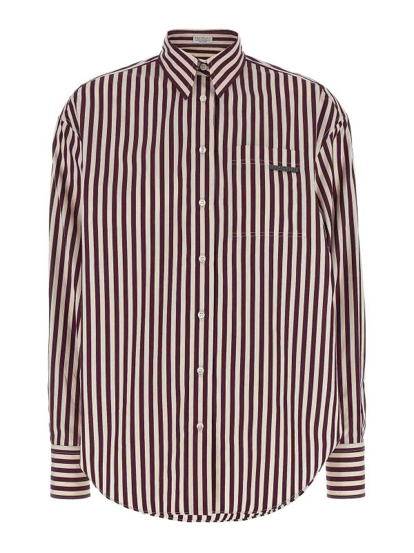 BRUNELLO CUCINELLI: Camisas - Camisa - Rojo Oscuro