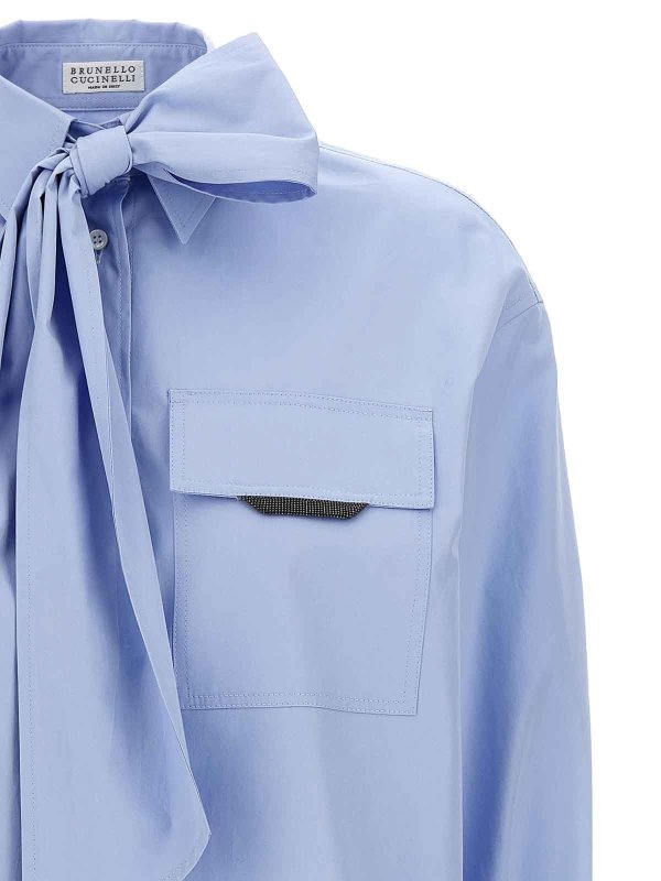 The Best Shops BRUNELLO CUCINELLI: shirts - Shiny Flap Detail Shirt