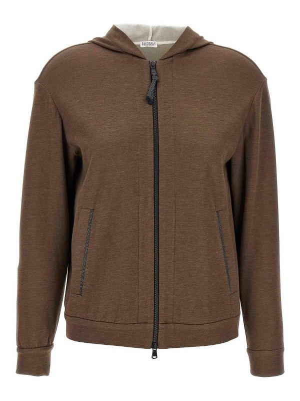 BRUNELLO CUCINELLI: Sweatshirts & Pulls - Sweat-Shirts - Marron