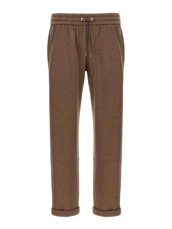 BRUNELLO CUCINELLI: Pantalons de survêtement  - Pantalons De Sport - Marron